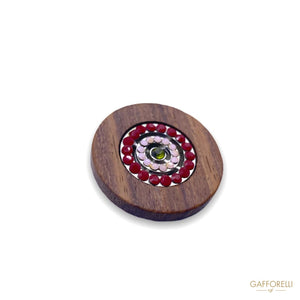 Wooden Button With Swarovski 1836 - Gafforelli Srl BROWN •