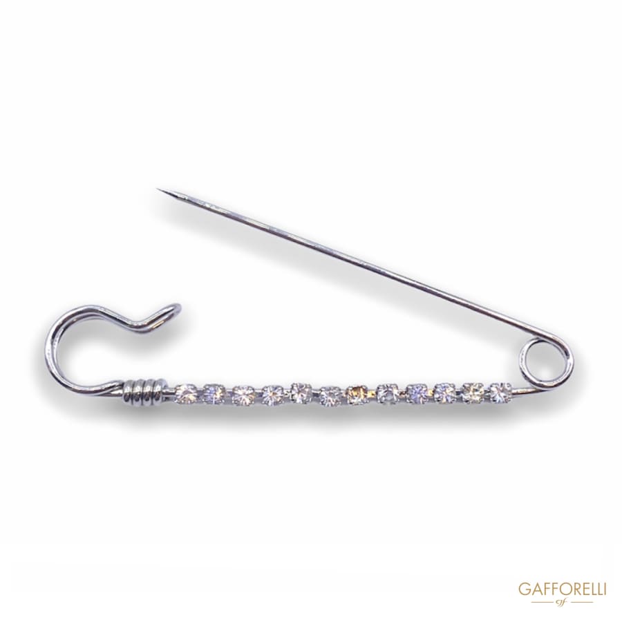 Zamak Brooch with Rhinestones Chain 3533 - Gafforelli Srl
