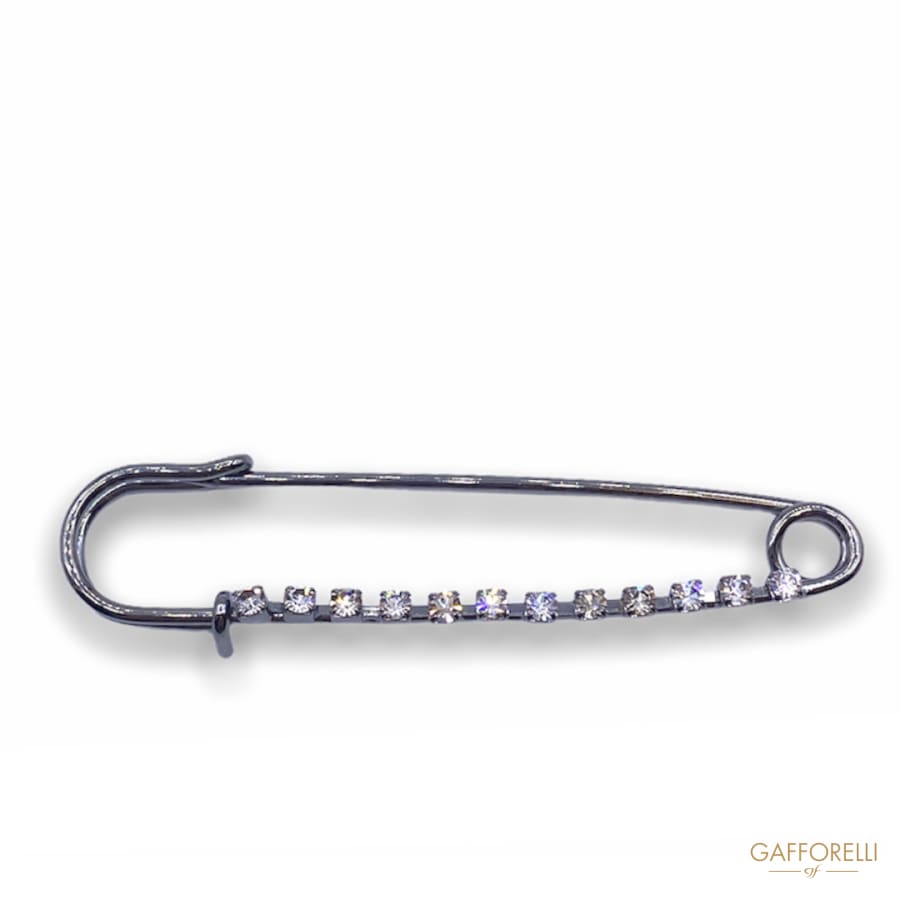 Zamak Brooch with Rhinestones Chain 3533 - Gafforelli Srl