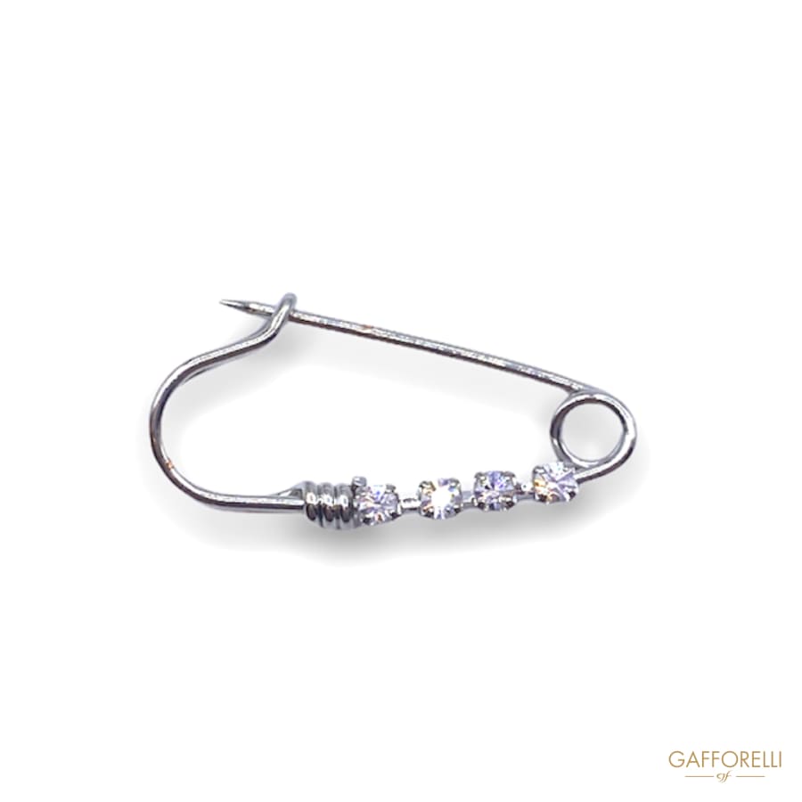 Zamak Brooch with Rhinestones Chain 3533 - Gafforelli Srl