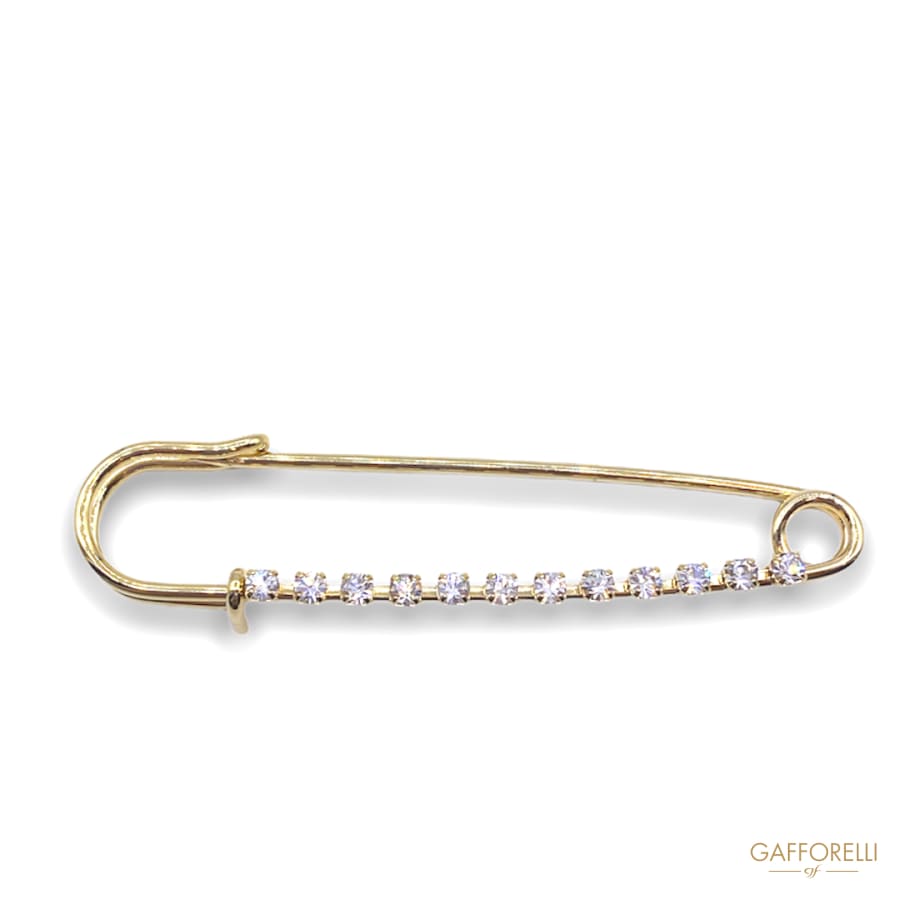 Zamak Brooch with Rhinestones Chain 3533 - Gafforelli Srl