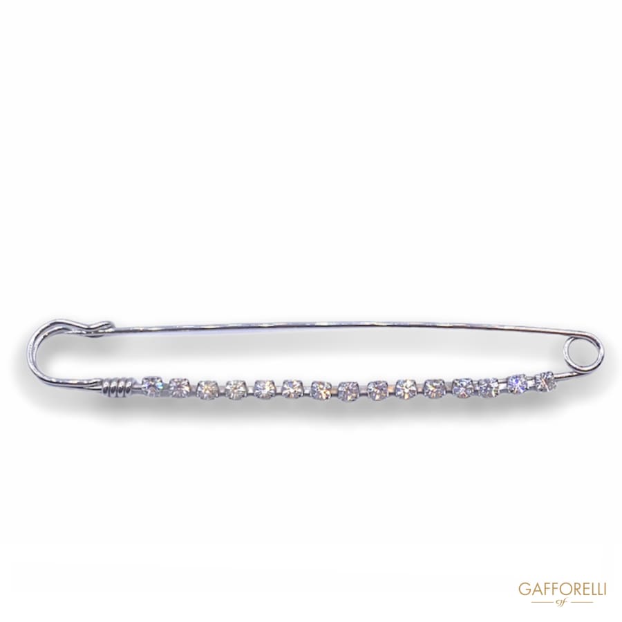 Zamak Brooch with Rhinestones Chain 3533 - Gafforelli Srl