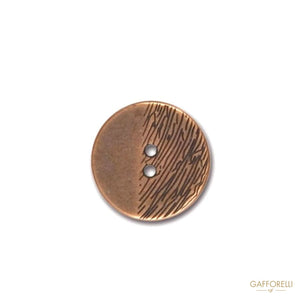 Zamak Buttons With 2 Holes And Grooved Design - Art. 4692
