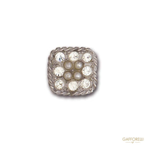 Zamak Buttons With Pearls And Rhinestones - Art. 3848