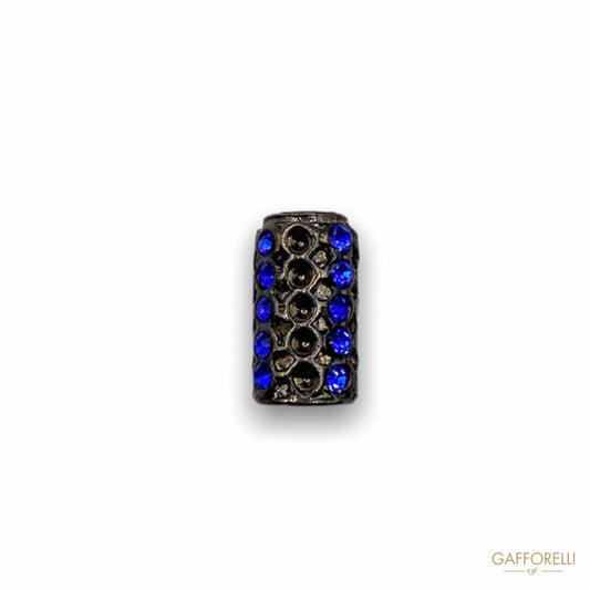 Zamak Cord End Decorated with Colorfull Rhinestones 5336