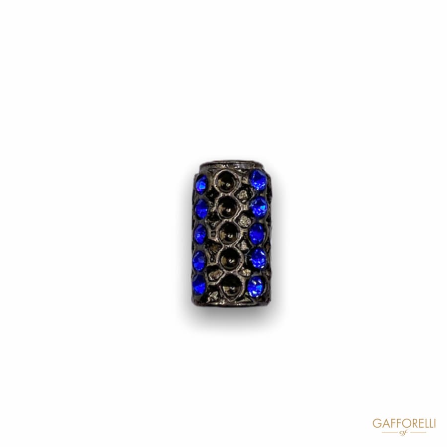 Zamak Cord End Decorated With Colorfull Rhinestones 5336 -