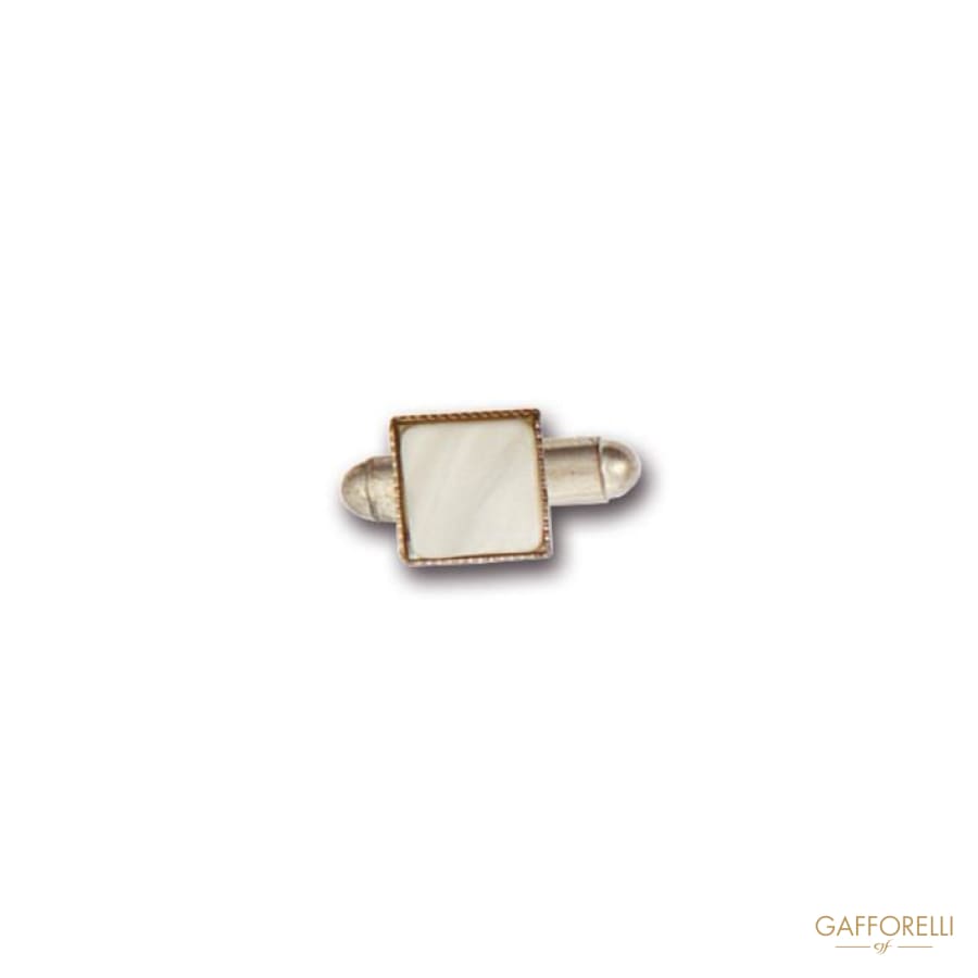 Zamak Cufflink Decorated With Square Stone 2 Cm - Art. 6280