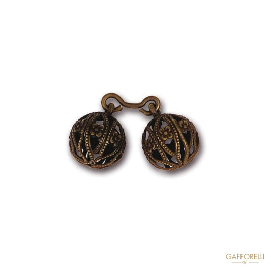 Zamak Cufflink with Flower Fantasy - Art. 4663 Gem women