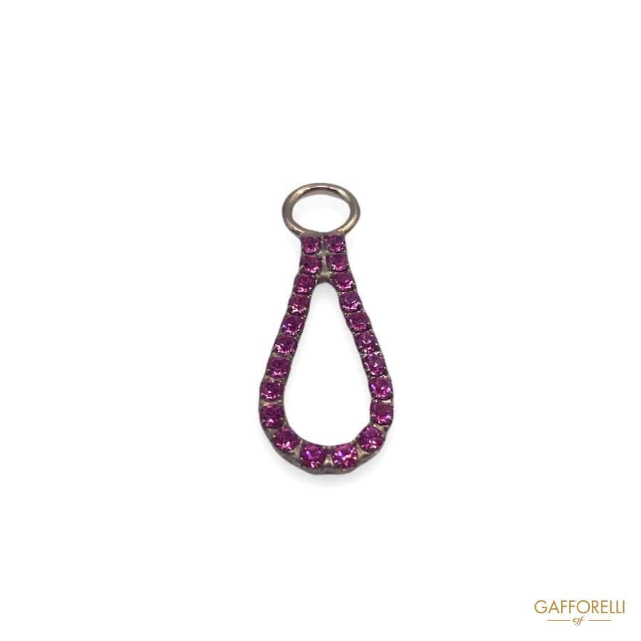 Zamak Open Drop Zip Puller With Swarovski 5120 - Gafforelli