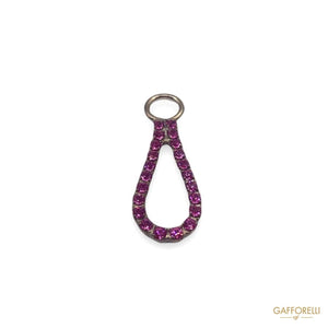 Zamak Open Drop Zip Puller With Swarovski 5120 - Gafforelli