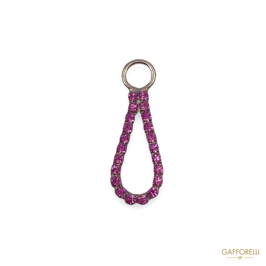 Zamak Open Drop Zip Puller With Swarovski 5120 - Gafforelli