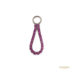 Zamak Open Drop Zip Puller with Swarovski 5120 - Gafforelli