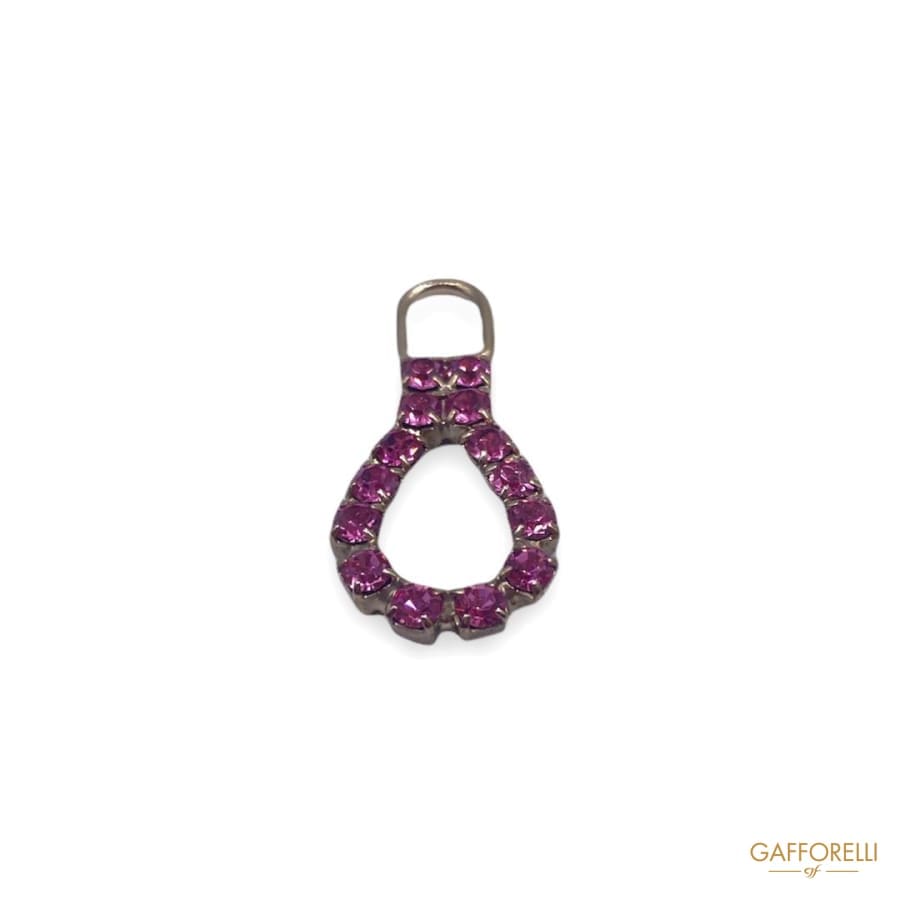 Zamak Open Loop Zip Puller with Swarovski 3499 - Gafforelli
