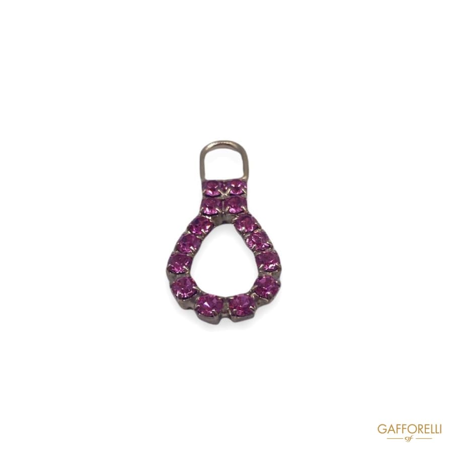 Zamak Open Loop Zip Puller With Swarovski 3499 - Gafforelli