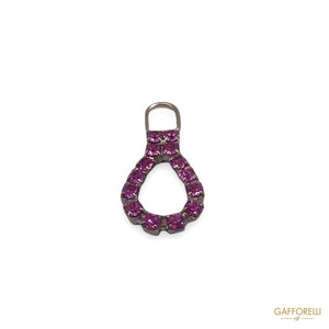 Zamak Open Loop Zip Puller with Swarovski 3499 - Gafforelli