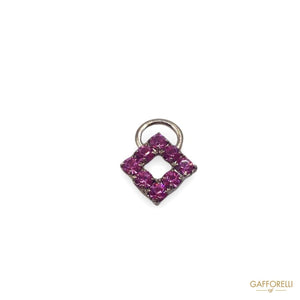 Zamak Open Rhombus Zip Puller with Swarovski 3870 t