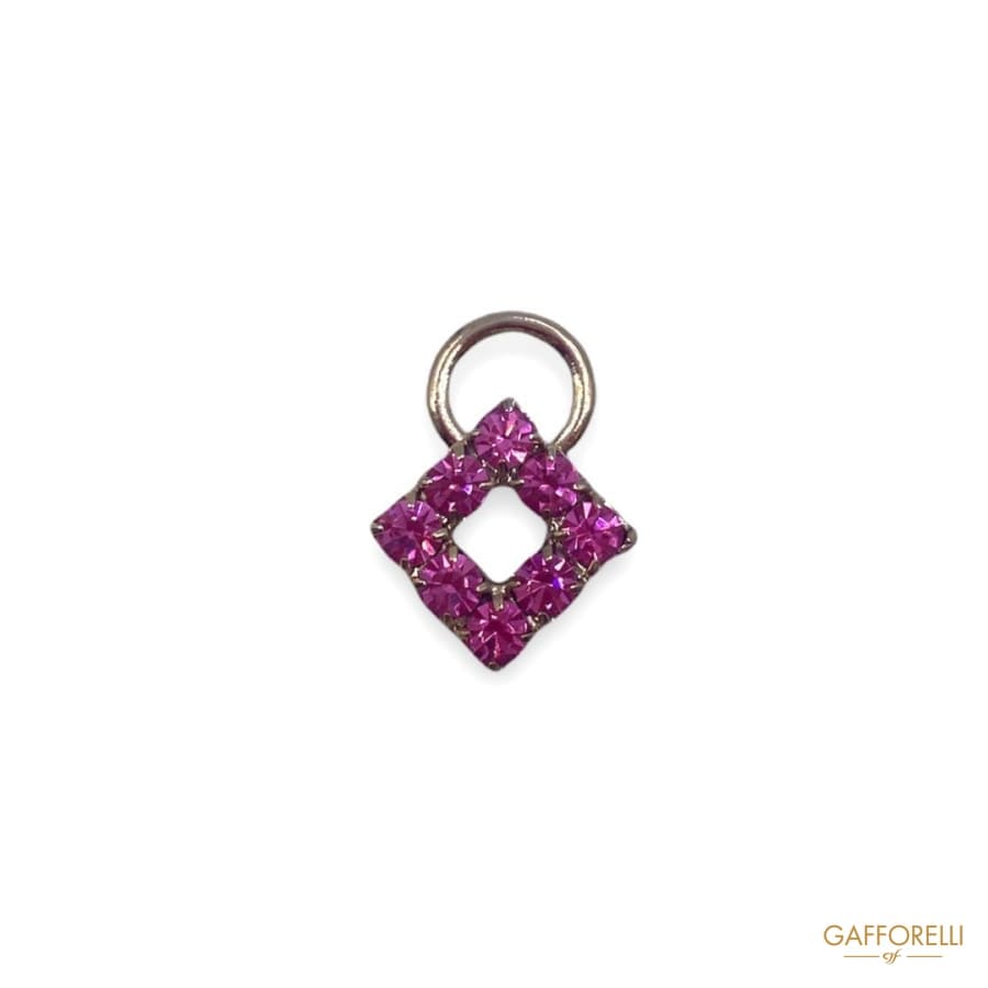 Zamak Open Rhombus Zip Puller with Swarovski 3870 t