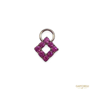 Zamak Open Rhombus Zip Puller with Swarovski 3870 t