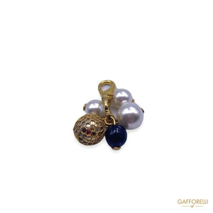 Zamak Pendant With Carabiner And Beads 2468 - Gafforelli Srl