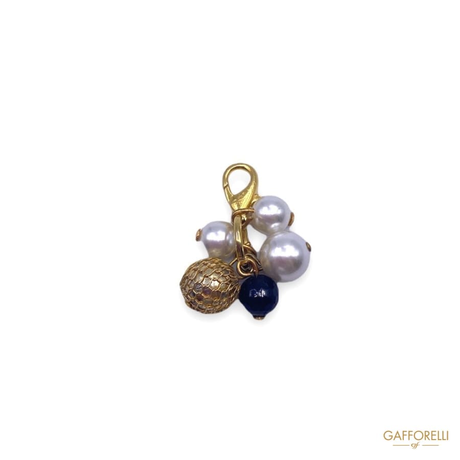 Zamak Pendant With Carabiner And Beads 2468 - Gafforelli Srl