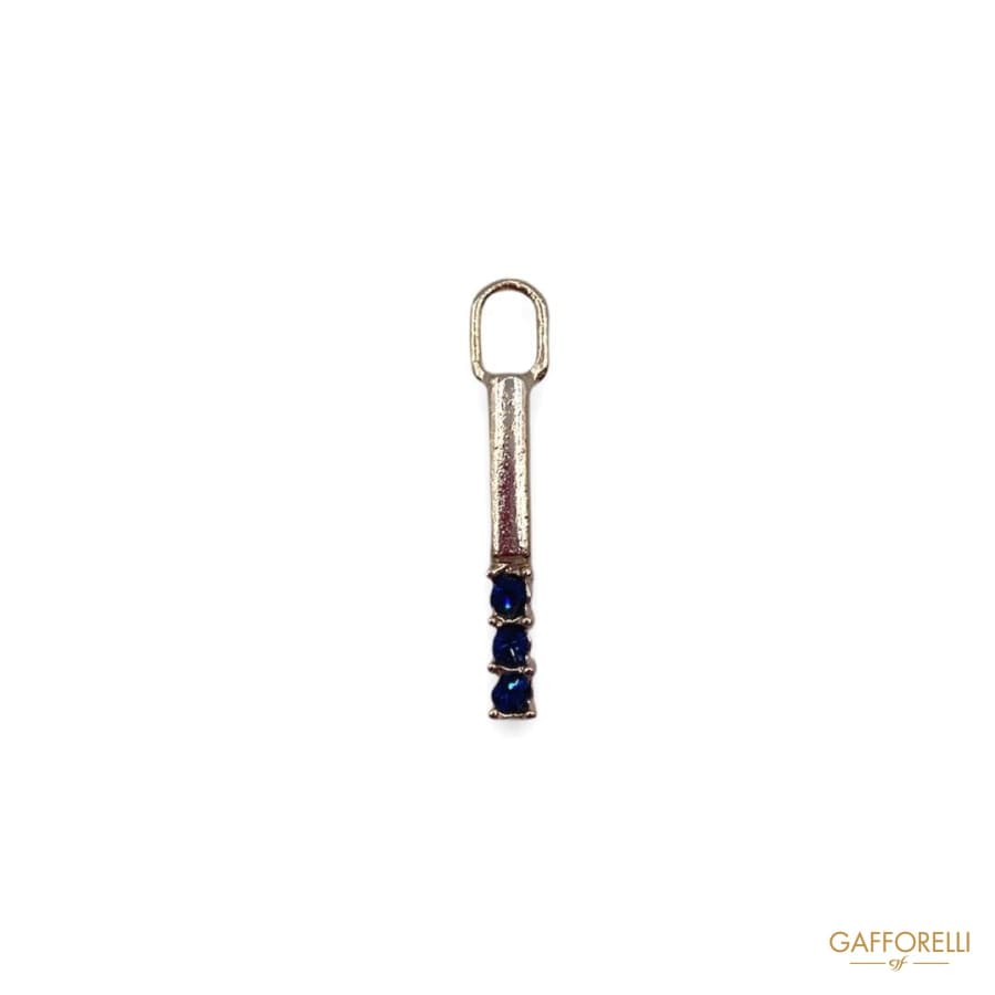 Zamak Puller in Gold Color with Mountain Rhinestones 3779