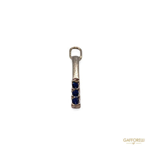 Zamak Puller in Gold Color with Mountain Rhinestones 3779