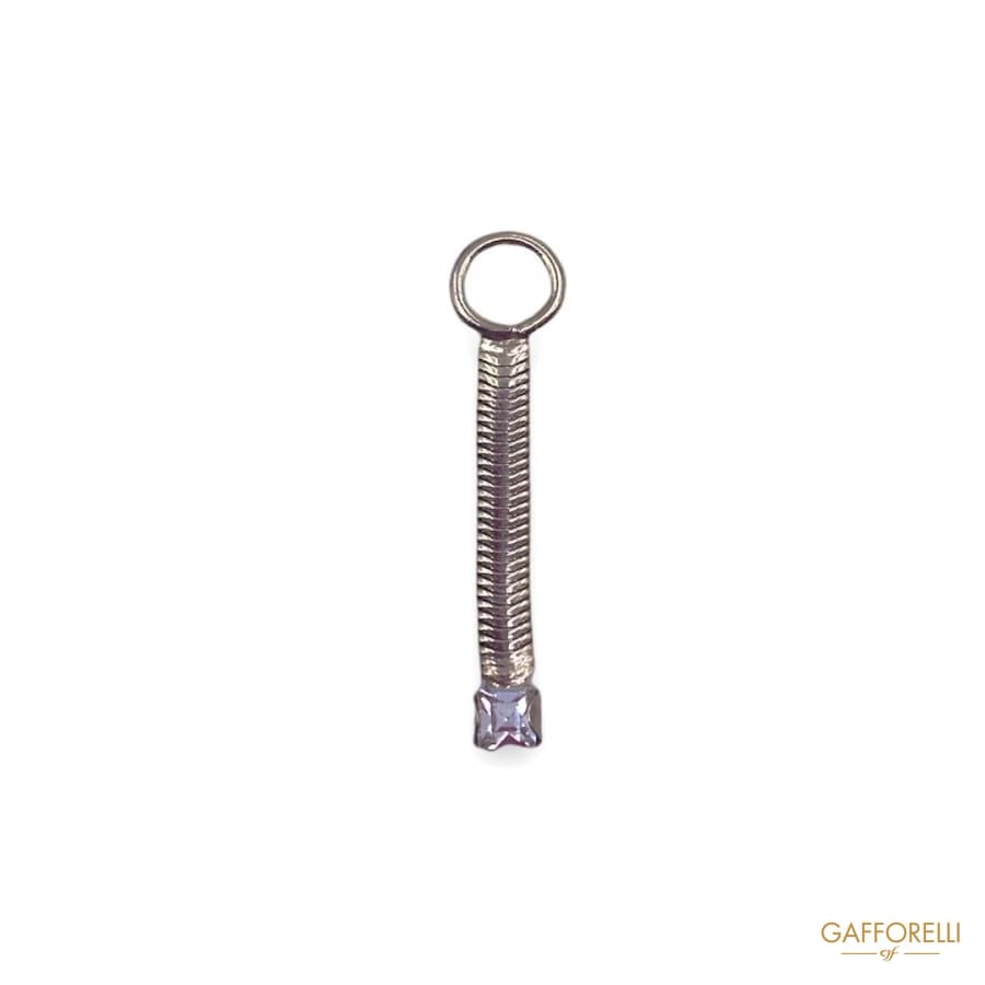 Zamak Zip Puller with Chain and Final Rhinestones 3554 Mod