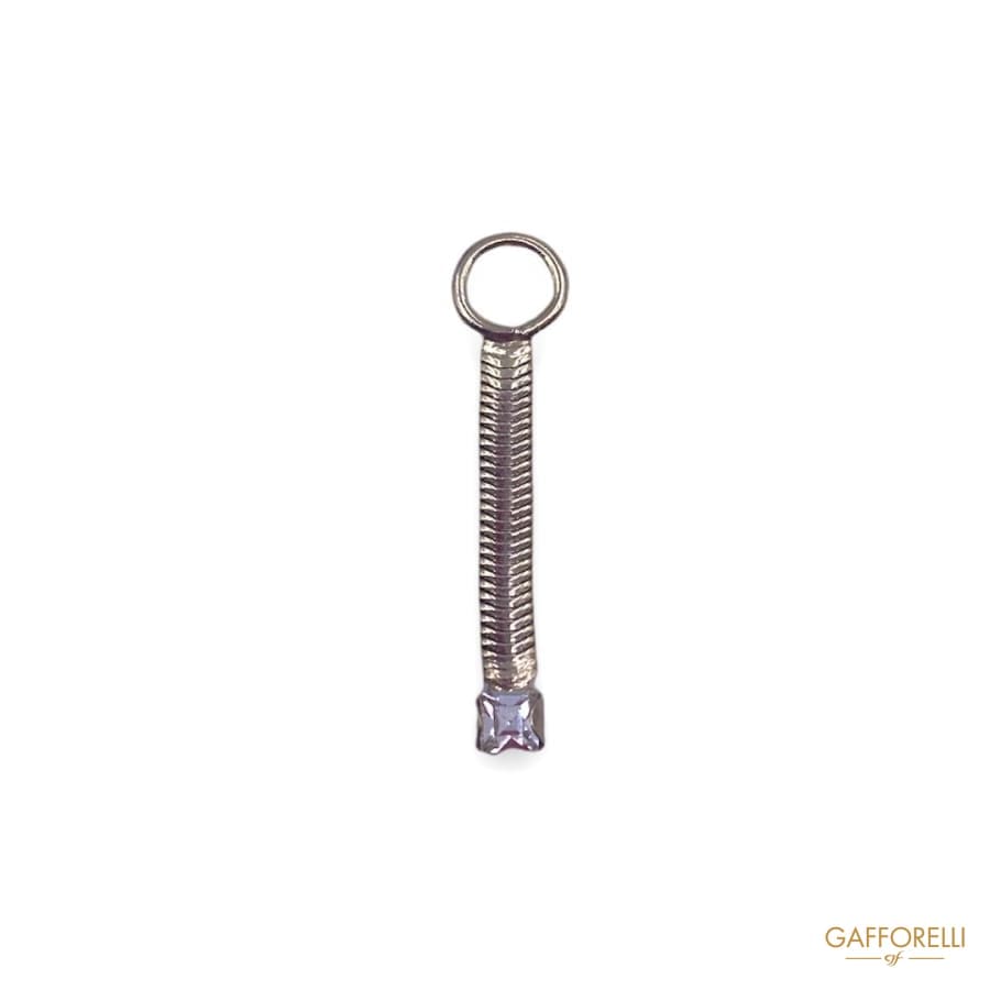 Zamak Zip Puller With Chain And Final Rhinestones 3554 Mod -