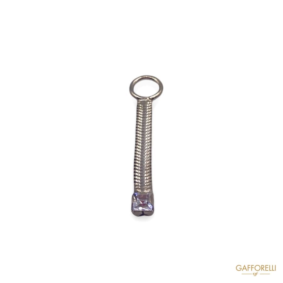 Zamak Zip Puller with Chain and Final Rhinestones 3554 Mod