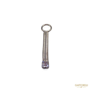 Zamak Zip Puller with Chain and Final Rhinestones 3554 Mod