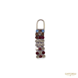 Zamak Zip Puller with Rhinestones 3524 Mod - Gafforelli Srl
