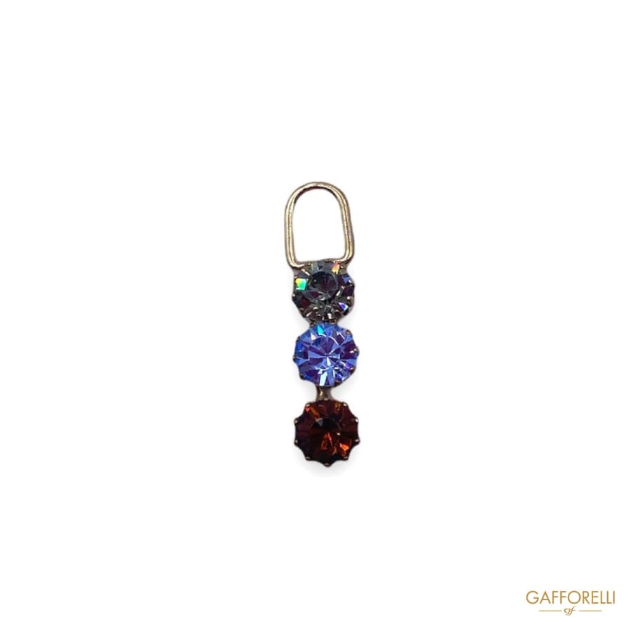 Zamak Zip Puller with Rhinestones 5204 t - Gafforelli Srl