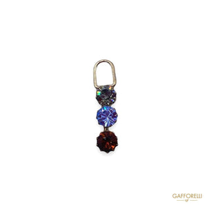Zamak Zip Puller with Rhinestones 5204 t - Gafforelli Srl