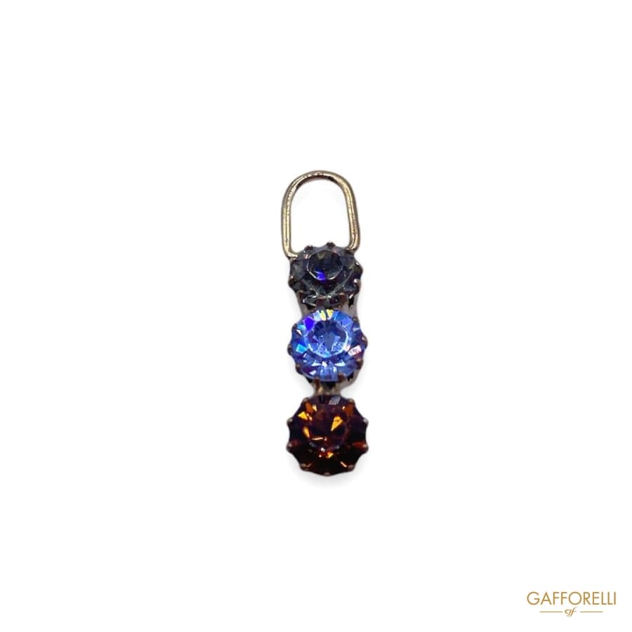 Zamak Zip Puller with Rhinestones 5204 t - Gafforelli Srl