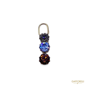 Zamak Zip Puller with Rhinestones 5204 t - Gafforelli Srl