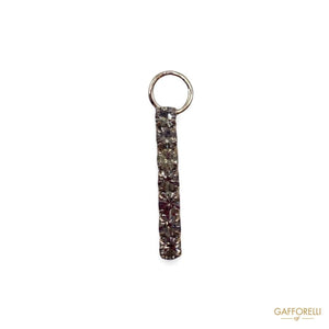 Zip Puller In Color Silver Zamak With Swarovski 3670 -