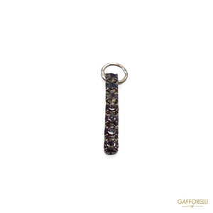 Zip Puller In Color Silver Zamak With Swarovski 3670 -