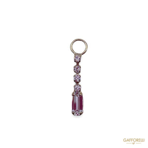 Zip Puller in Color Silver Zamak with Swarovski 5070 t