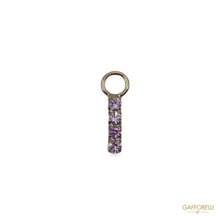 Zip Puller in Color Silver Zamak with Swarovski 5530