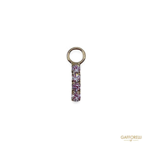 Zip Puller in Color Silver Zamak with Swarovski 5530
