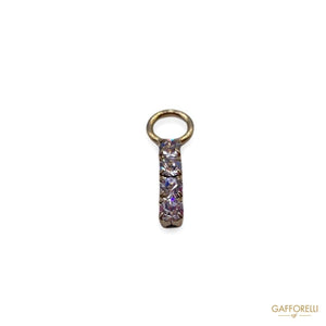 Zip Puller in Color Silver Zamak with Swarovski 5530