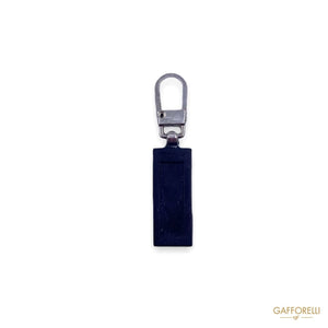 Zip Puller in Silicone and Brass Rectangular Shape 6245