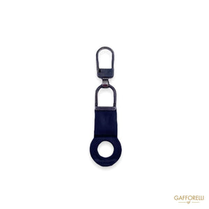 Zip Puller in Silicone and Brass Round Shape with Holes